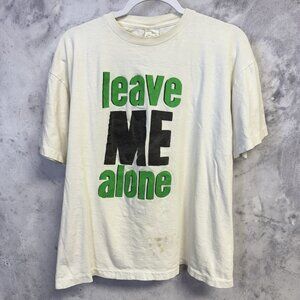 Vintage 90s Leave Me Alone T Shirt Adult XL White Caribbean Dream